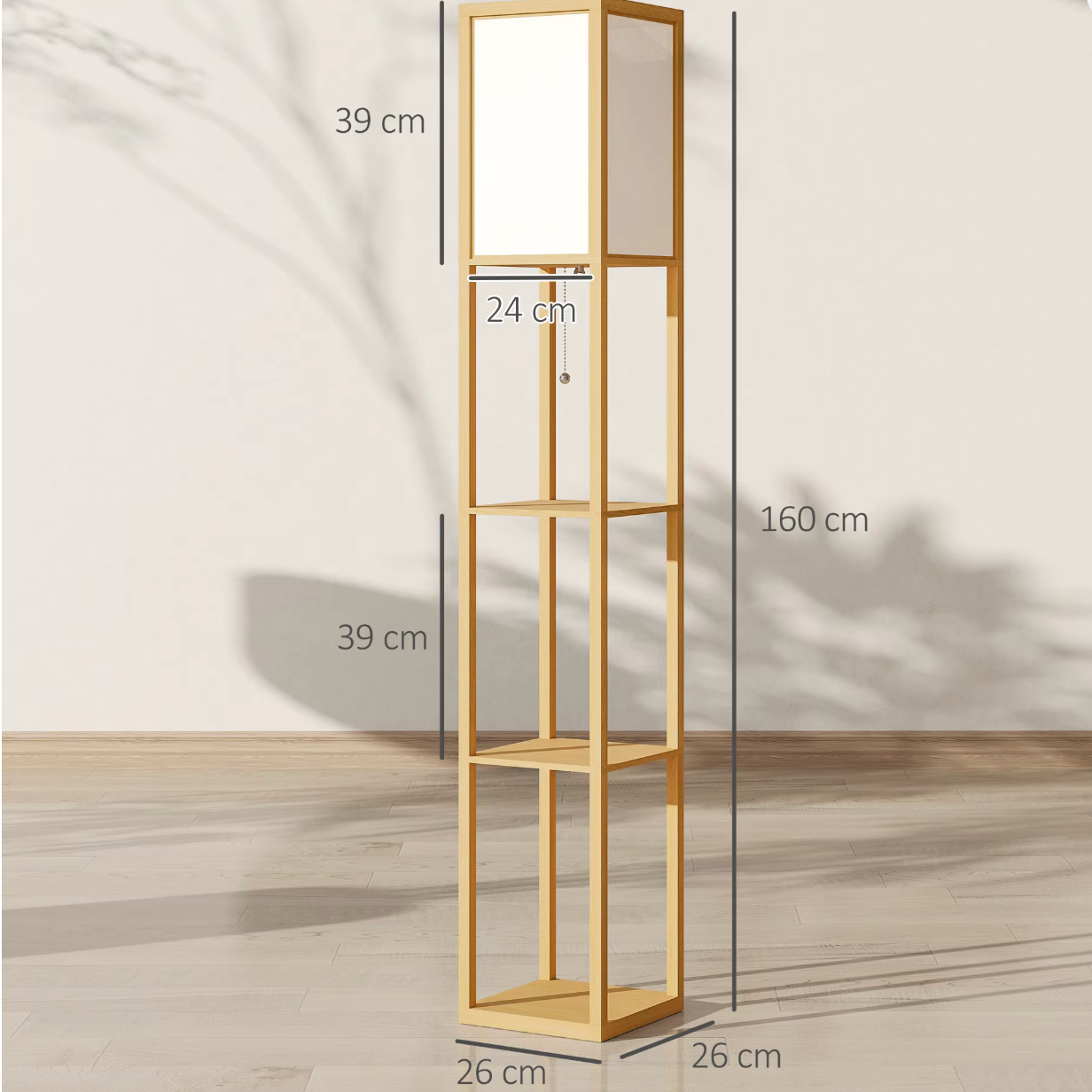 Lampadaire avec étagères de rangement intégrées - vue 2